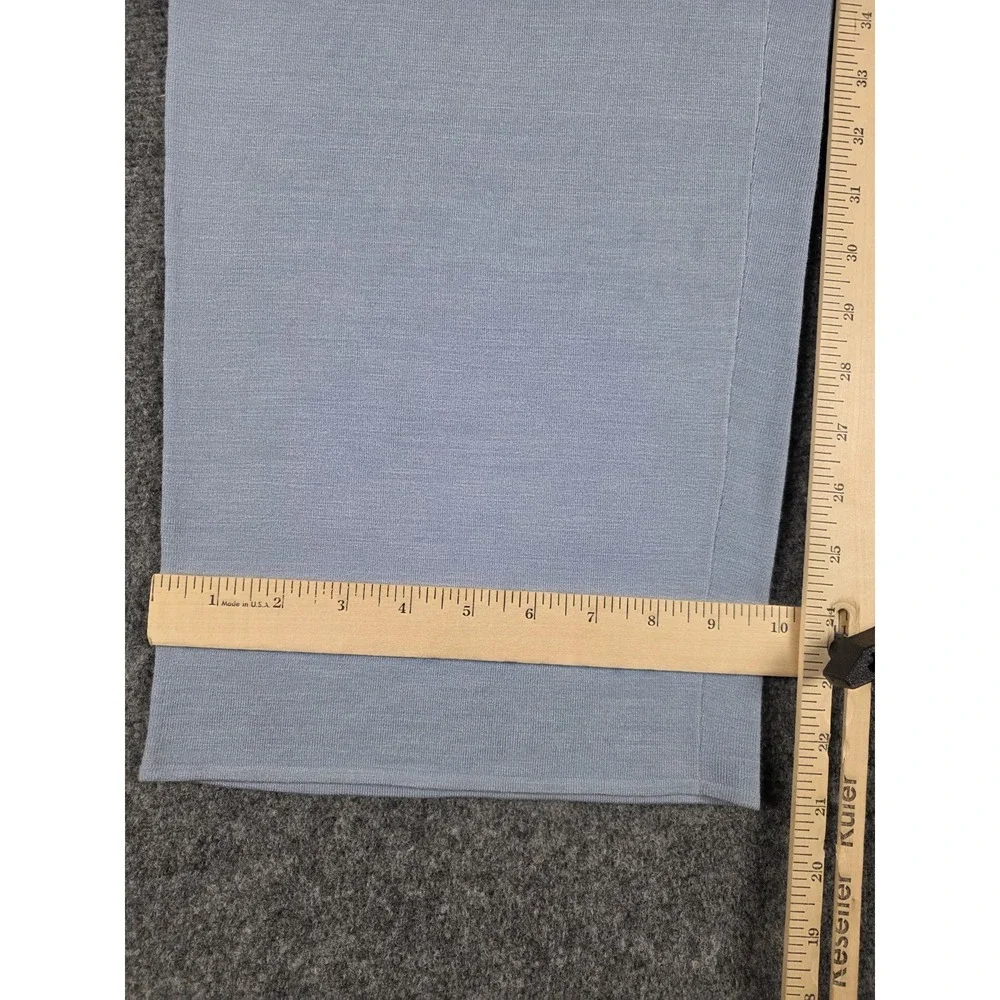 Eileen Fisher Stretch Silk Blend Tussah Straight Leg Pants Size Medium Blue - Picture 7 of 9